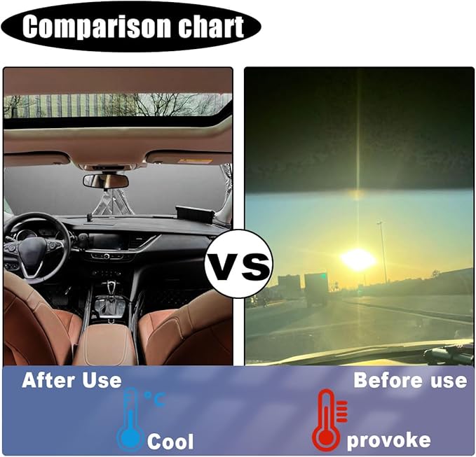 Car Windshield Sun Shade, Cool Reflective Sun Blocker, Foldable Car Front Window Covers, Sun Protection Automotive Glass Shade for Comfortable Driving for Universal Car SUV Truck (63×33.86'')