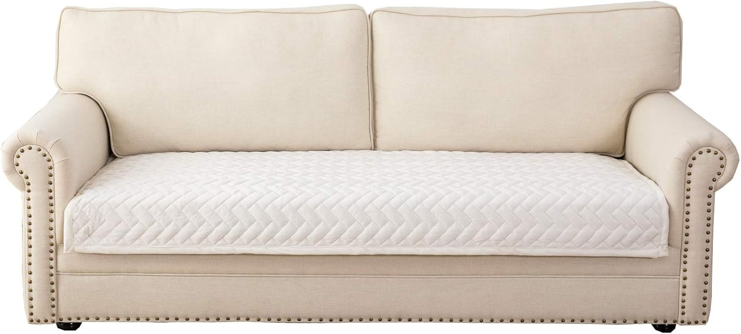 Eismodra Couch Cover,Sectional Couch Covers,Sofa Covers for 3 Cushion Couch,Anti-Slip Sofa Slipcovers for Dogs Cats Kids Loveseat Recliner L Shaped Armrest Backrest,White 36''x70''(Only 1 Piece)
