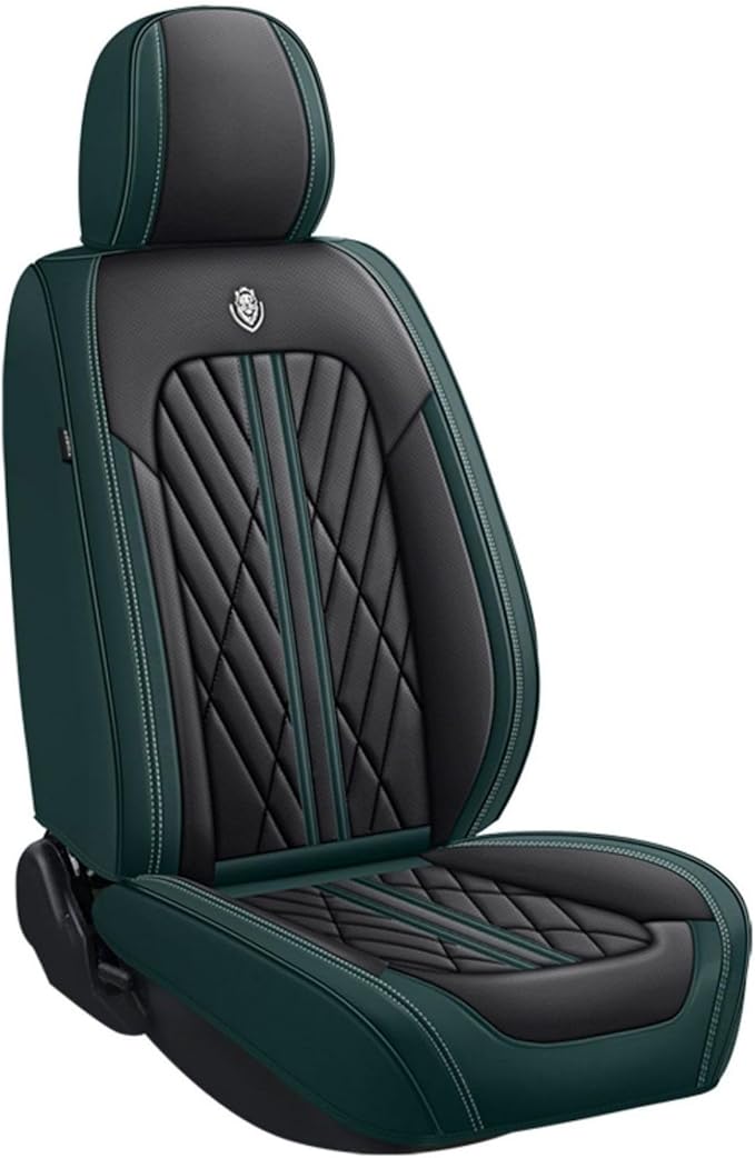Premium Nappa Leatherette Car Seat Cover Set Custom Fit for Honda CR-V CRV 2000-2023 2024 2025 2026 Water-Proof Breathable Faux Leather Seat Cushion Protectors (Full Set 5 Seats,Black Green)