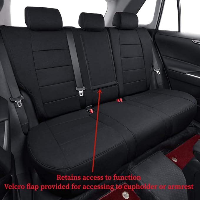 coverdream Custom Fit Seat Covers for Toyota RAV4 Limited,XLE,SE,Platinum,Adventure 2013 2014 2015 2016 2017 2018,Full Coverage Polyester Seat Protector (Full Set,Black)