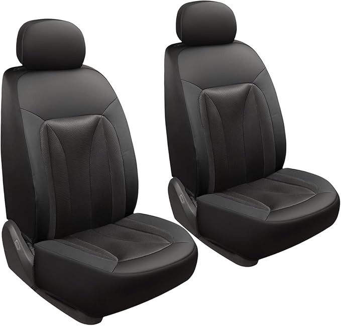 GIANT PANDA Front Seat Cover for Nissan, 3D Air Mesh Car Seat Covers Custom Fit Nissan Rogue Altima Sentra Versa Kicks Frontier Murano Pathfinder Maxima (Black 2-Pack)