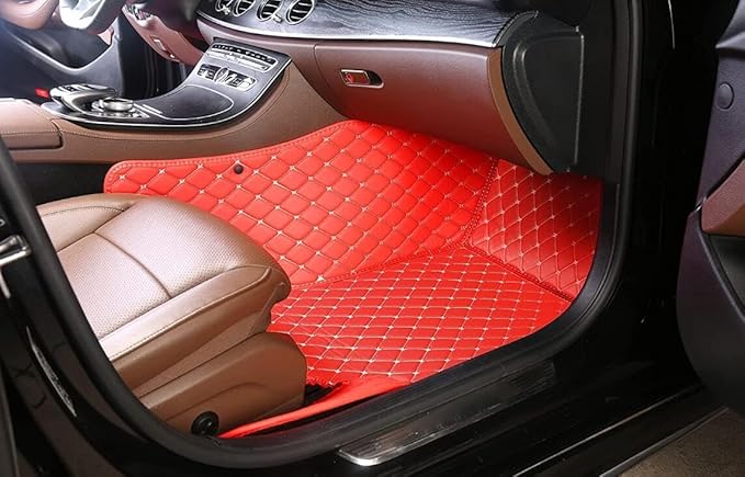 Custome Car Mats Accessories All Weather Floor mats Compatible with Automotive Floor Mats Passenger car mats (Pink Black)
