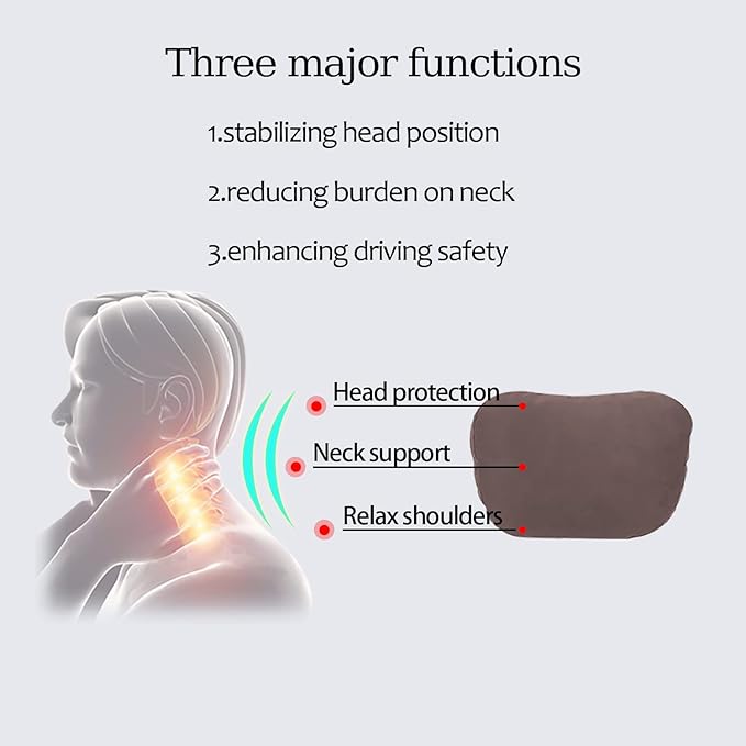 2pcs Car Neck Pillow for headrests,Support Drive Seats Head Cushion Pillows,Superfiber Suede,Plant-Based Polyester,Thickness & Height Adjustable,11.8x7.5,Inner Liner fillable(deep Coffee)