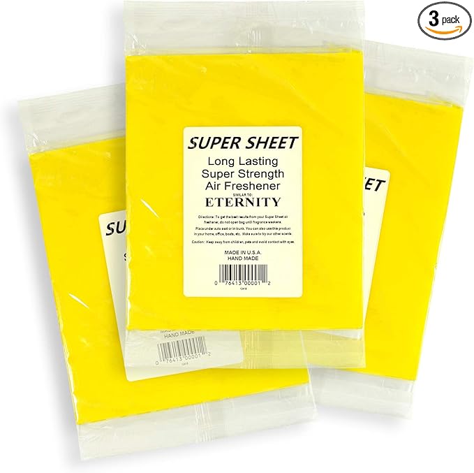 Super Sheet Large (8"x7") Under Seat Car Air Freshener, 3-PACK (Eternity)