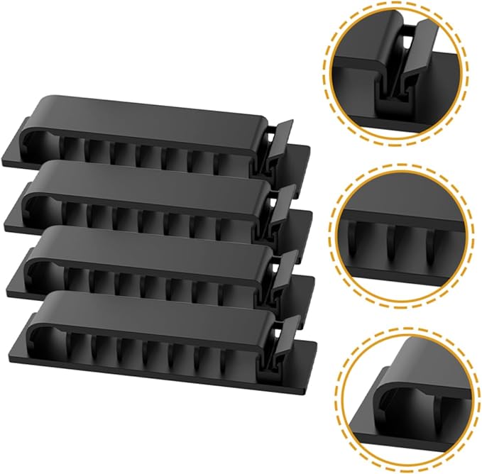 HOMSFOU 16pcs Self-Adhesive Cable Organizer for Cables Desktop and Compact Wire Management for Home Office Study