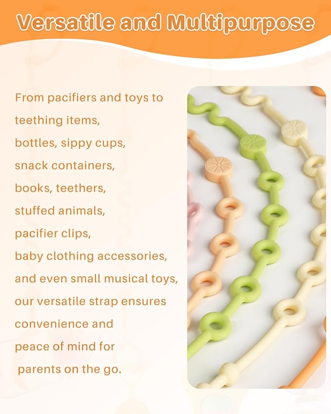 LittleHugs Toy Straps for Baby, Adjustable Toy Holder for Stroller Accessories, Silicone Tether Pacifier Clip, No Throw Travel Essential Leash for High Chair, Car Seat (4 Pack Macaron)