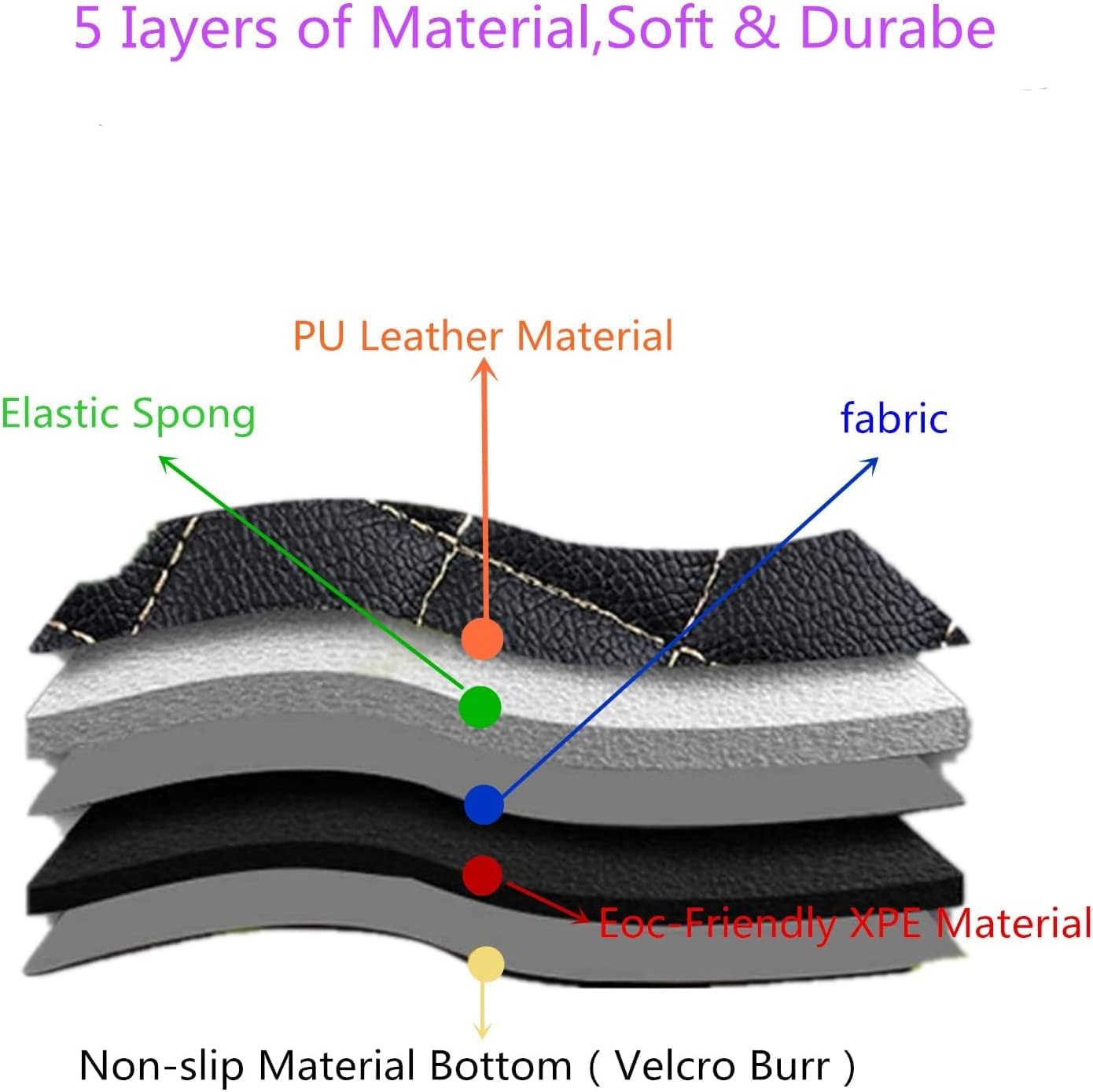Custom All-Weather Protection Luxury Leather Floor Mats for Cars SUVs Trucks According Anti-Slip Leather Floor mats ﻿ (42,Striped Beige)