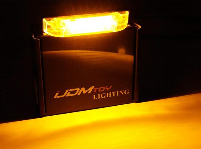 iJDMTOY 3pc Amber LED Center Grille Running Light Kit Compatible With 2014-2021 Toyota Tundra w/TRD Pro Grill (Dark Smoke Lens w/Wiring and Hardware)
