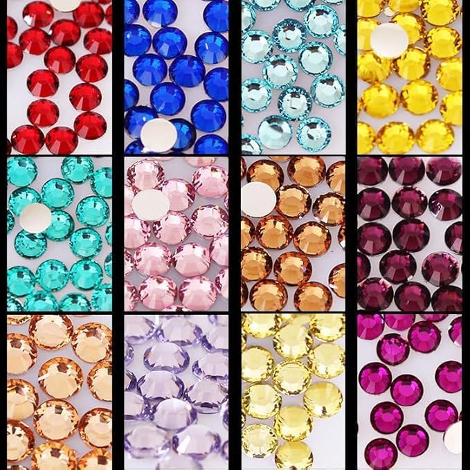 Black and Brown Rhinestones with Glue(S8-S30) for Bedazzling,2mm-6mm Non-Hotfix Flatback Nail Gems Beads with B7000, Resin Nail GemsStones Diamond Kit for Bedazzle Crafting, Nails DIY Art Decoration
