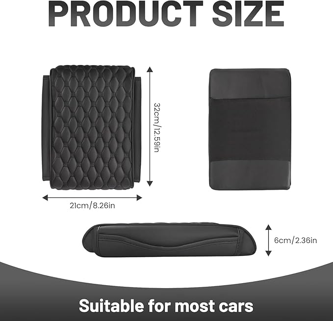 OUTMX Car Center Console Cover for 2005-2015 Toyota Tacoma, PU Leather Auto Center Console Pad Car Armrest Cushion Car Interior Accessories,Grey
