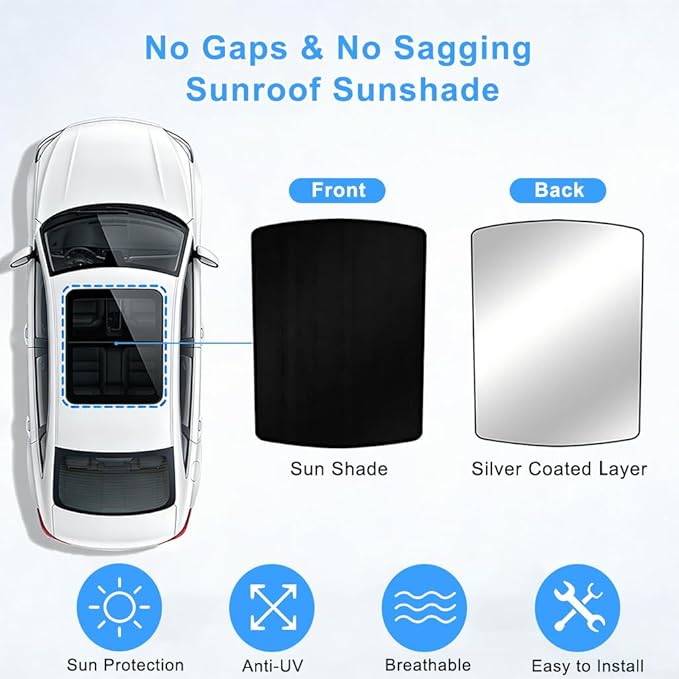 Car Sunroof Compatible with Volvo C40(Not for XC40) 2021-2023, Foldable Glass Roof Sunshade with Storage Bag, Sunshade Roof Heat Insulation Sun Protection Interior