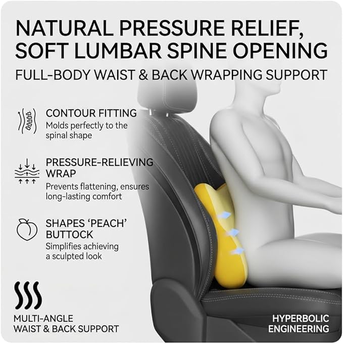 Car Headrest Pillow & Lumbar for Acura TLX 2015-2024, Car Seat Neck Pillow Back Support, Breathable All-Season Automotive Seat Cushions, 2PCS,D Dual Yellow