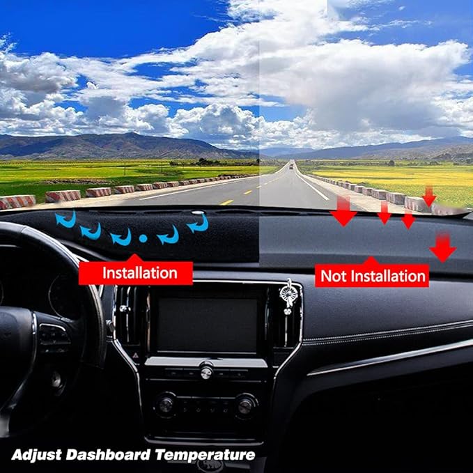 Dashboard Cover for GMC Sierra and Chevrolet Silverado- Fits 2007-2013 Models with Two Glove Boxes. Custom Fit Dash Mat, Won't Break Dash Sensors(Premium Carpet,Black)
