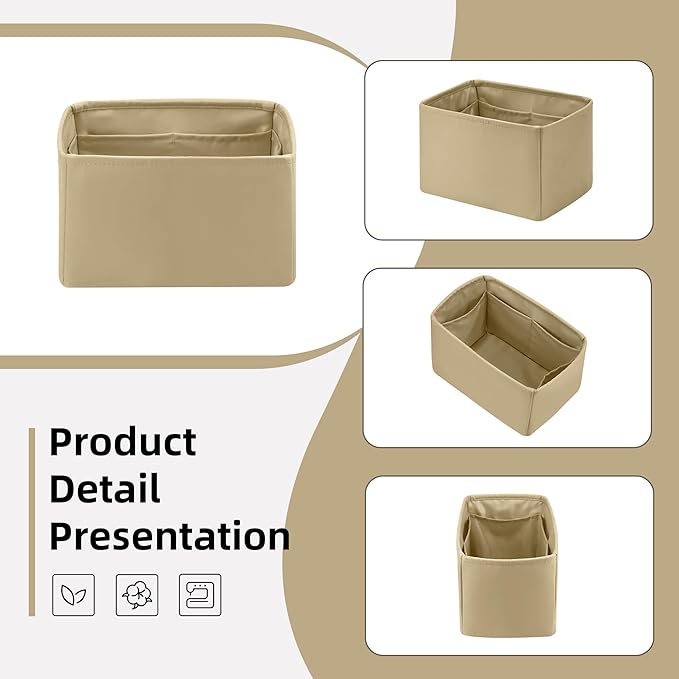 DGAZ Silk Purse Organizer Insert Fits LV Speedy 16/20/25/30/35/40/45 bags，Silky Smooth Bag Organizer，Luxury Handbag & Tote Shaper(S2 trench,SP25)