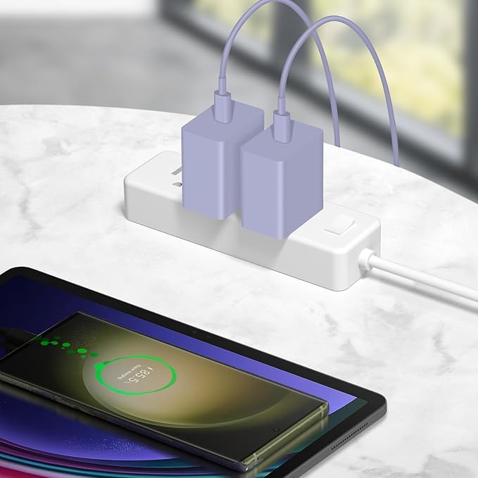 USB C Charger Type C Charger Fast Charging 10FT 45W Samsung Chargers 2-Pack with iPhone Air/17/17 Plus/17 Pro/17 Pro Max/16/16 Plus/16 Pro/16 Pro Max/15/15 Pro Max/iPad Pros/Galaxy S25 S24(Purple)