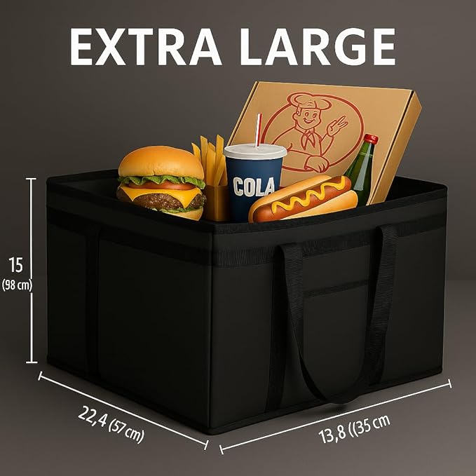 musbus Insulated Food Delivery Bag Cooler Bags Keep Food Warm Catering Therma for doordash Catering cooler bags insulated catering bag 22x14x13 therma catering shopper accessories hot XL XXL Pizza