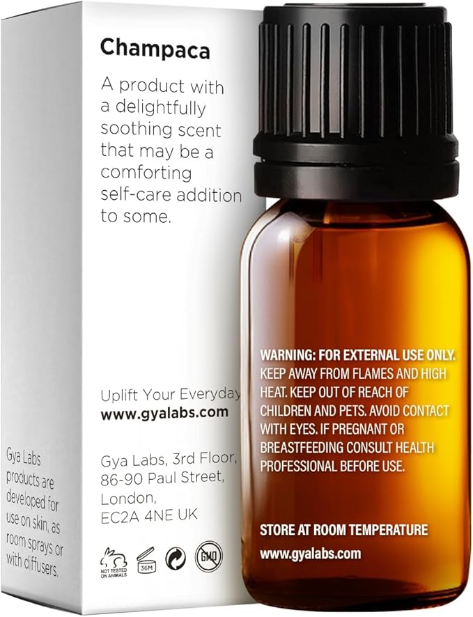 100% Pure Champaca Essential Oil for Diffuser - 0.34 Fl Oz - Champaca Oil for Hair, Skin, Diffuser, Aromatherapy & DIY Candle Making Scent