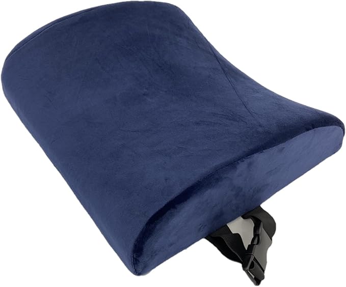 Bookishbunny 2pc High Resilience Memory Foam Seat Chair Waist Lumbar Back Support Cushion Pillow Car Office Home (Navy)