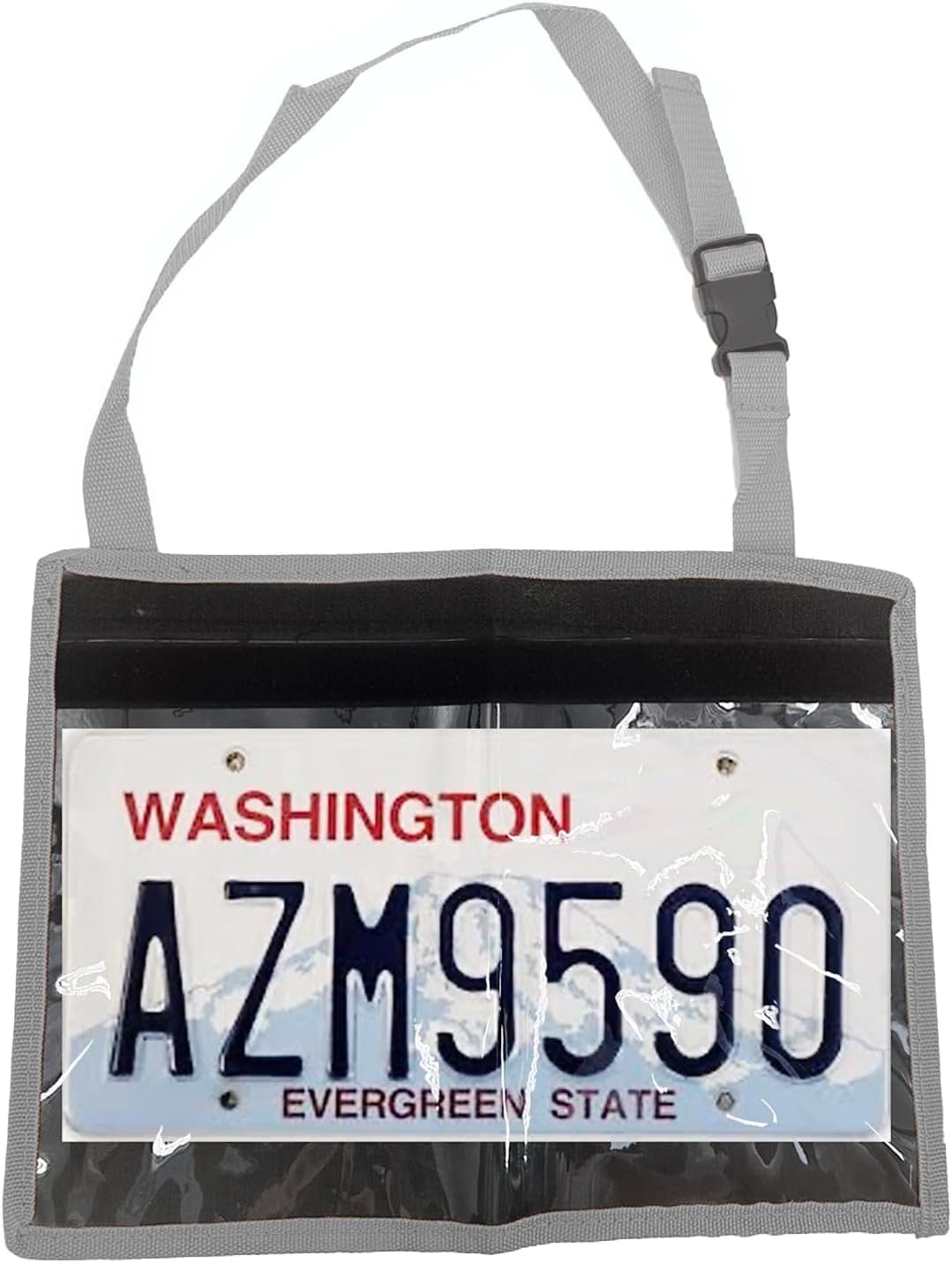 License Plate Holder with Hanging Strap, Test Drive Tag Bag, Dealer Plates License Frame Cover, for Car SUV Truck (Grey, 3)