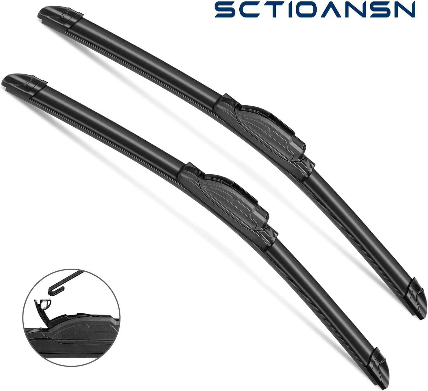 3 Wipers Set for Ford Flex 2009-2019, Windshield Wiper Blades Original Equipment Replacement Front and Rear- 24"/22"/12E" (Pack of 3) J- HOOK