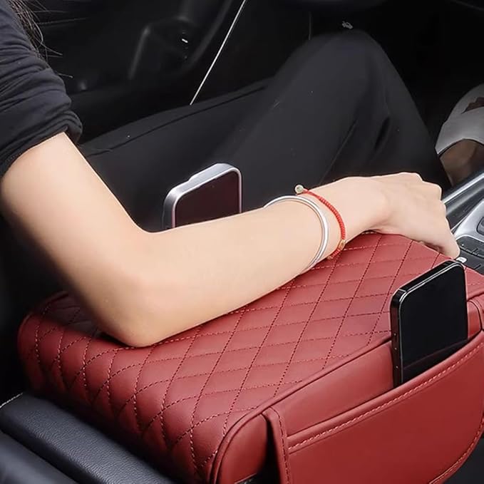 Car Armrest Pad for Lexus GX J150 J120 GX 460 400 GX OR Leather Armrest Box Mat Center Console Cushion Pad Universal Armrest Seat Box Cover Protector,Grey, normal, Gray