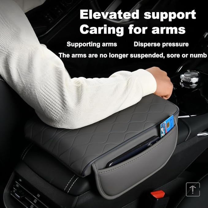 1 Pack Car Center Console Cover Custom Fit for 2024 2025 Lexus GX550 550h, Leather Memory Foam Armrest Cushion Protector, Anti-Scratch Durable Armrest Pad,Red