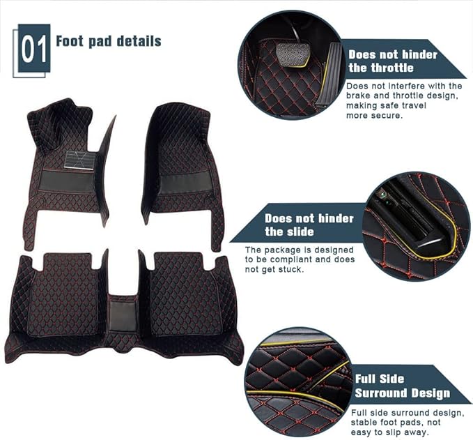 Custom Car Floor Mats Custom Logo/Pattern for SUV Van Truck Sedan Coupe Car Mats Full Surrouded Floor Mat All Weather Waterproof and Anti-Slip Protection Car Floor Liners(Beige)