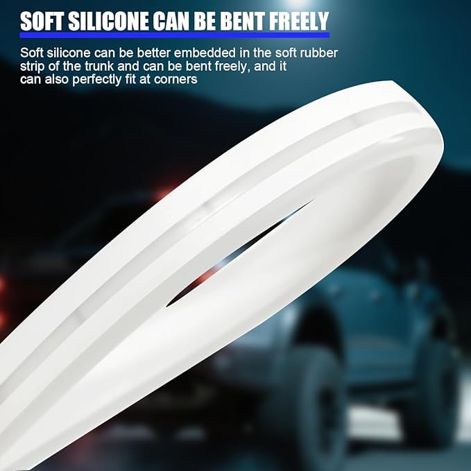 Car Trunk LED Strip Light, 6.56FT Silicone Flexible Cuttable Vehicle Trunk Cargo Ambient Lighting, Waterproof Bright Auto Trunk Interior Lamp Decoration, Universal for SUV RV Truck (Blue)