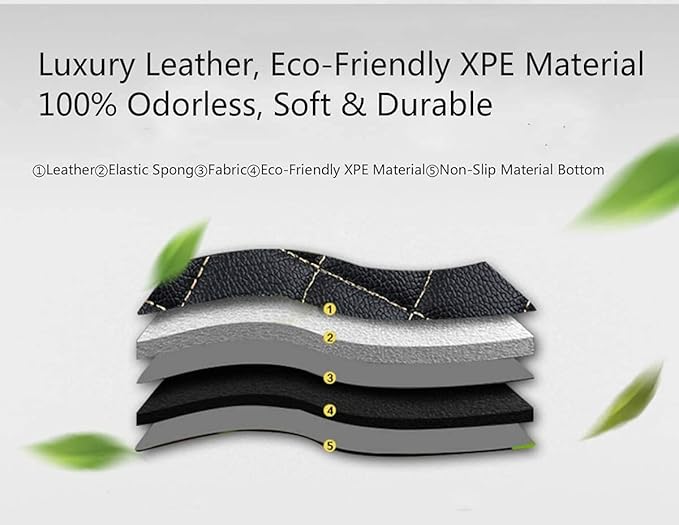 Custom Making Car Floor Mats for 95% Sedan SUV Sports Car Full Coverage Cute Men Women Pads Protection Non-Slip Leather Floor Liners (Black)