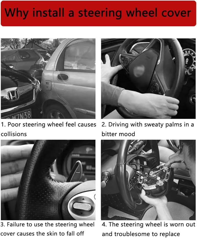 Steering Wheel Cover, Car Silicone Steering Wheel Protector, Anti-Slip Soft Odorless Wheel Covers, Universal 14-15 Inch Steering Wheel, Automotive Interior Accessories (Sky Blue)