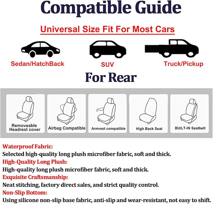 Car Towel Seat Cover, Christmas Performance Microfiber Washable Non Slip Vehicle Front Seat Covers, Sweatproof Automotive Interior Chair Protectors, Universal for SUV Automobile Truck