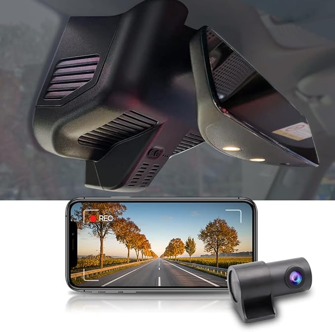 Fitcamx Front 4K+Rear 1080P Dash Cam Adapts for Mercedes-Benz G-Class 2019-2024 G550 (HD2-6166/with 10 Vents), OEM Look, Dual HD Video, WiFi & APP, Loop Recording, G-Sensor, Easy to Set, 128GB Card