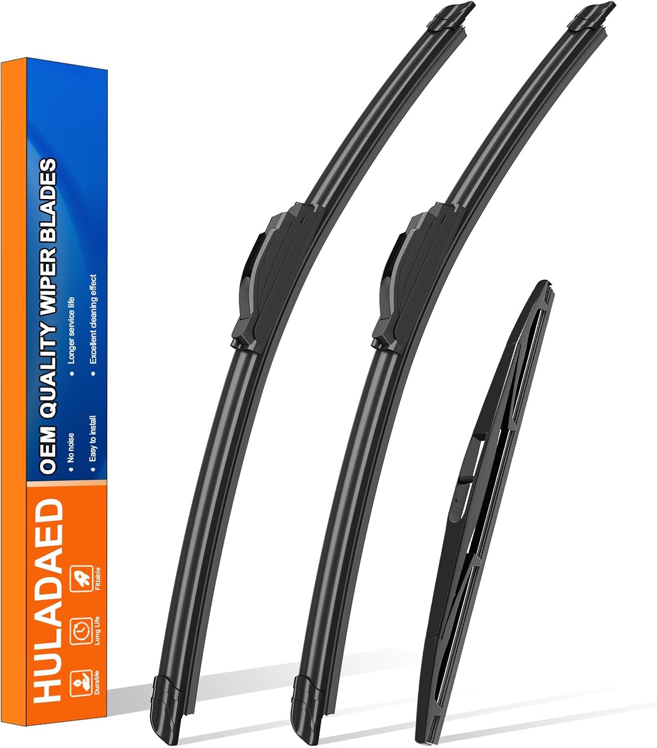 HULADAED® 26'' 18'' 10'' Windshield Wipers Replacement for Honda HR-V/HRV 2022-2016,Silicone Front Rear Wiper blades for MY Car-All Weather & Quiet(3 PACK)
