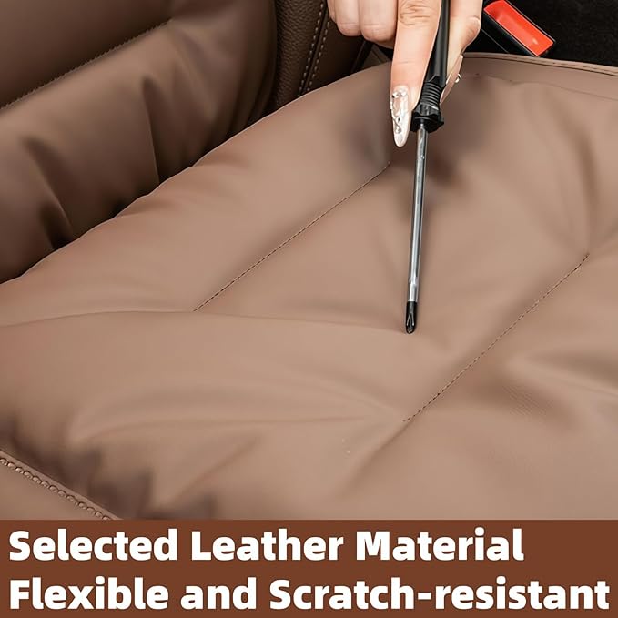 Car Seat Cushion, 2025 New Skin-Friendly Leather Seat Cushions, Breathable Dirt-Repellent Memory Foam Pad for Most Auto & Office Chairs (Orange)
