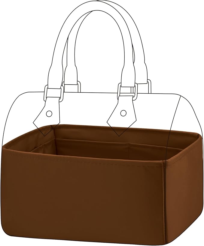 DGAZ Silk Purse Organizer Insert Fits LV Speedy 16/20/25/30/35/45 bags，Silky Smooth Bag Organizer，Luxury Handbag & Tote Shaper（Gold，SP45）