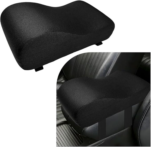 Car Armrest Cushion, 12.2"×6.3"×3.9" Memory Foam Center Console Armrest Pad, Comfortable Armrest Console Pillow Protector for Most Vehicles, Universal Car Accessories (Black)