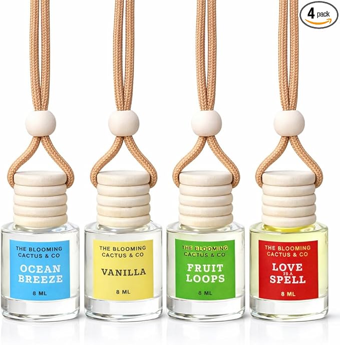 4 Pack Air fresheners | Long lasting car air fresheners, Hand-made in USA | Small room diffuser | Small Business Woman Owned. (8 ml Sweet & Fresh Pack Mix)