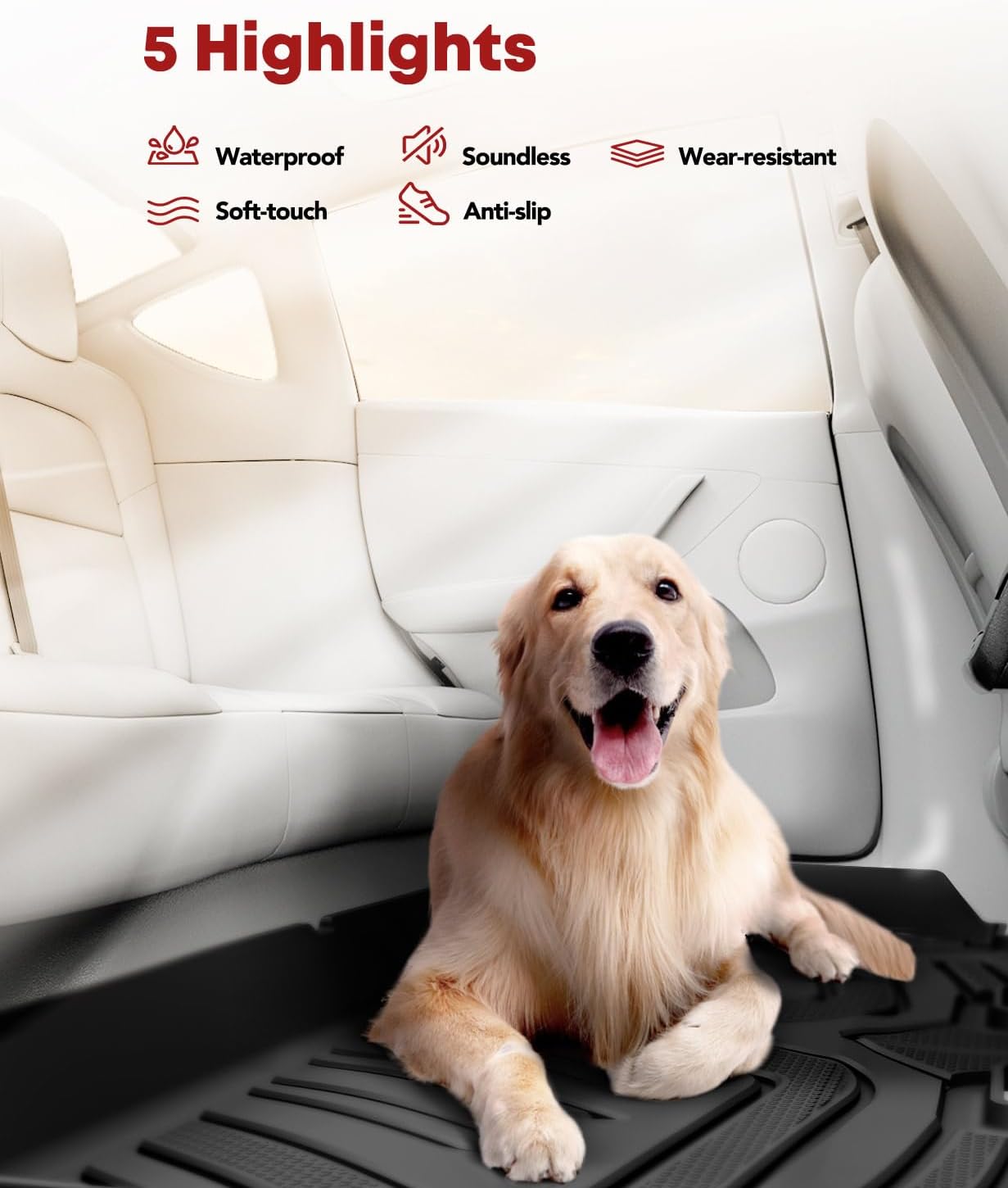 YHTAUTO Floor Mats Fit Buick Encore 2013-2023(NOT GX), Chevy Trax 2014-2023, TPE All Weather Car Mats Waterproof Anti-Slip Odorless Floor Liner, Interior Car Accessories Front & 2nd Row Liner
