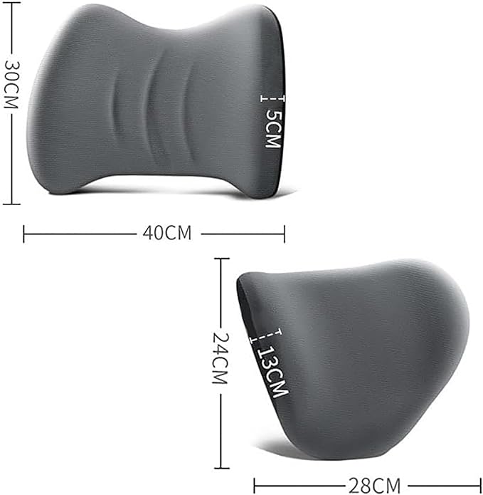 Car Headrest & Lumbar Support Cushion for Hyundai Santa Fe 2010-2023, Ergonomic Car Seat Headrest Memory Foam Neck and Back Pillow Kit Breathable Removable for Driving Fatigue Relief,C/Blue