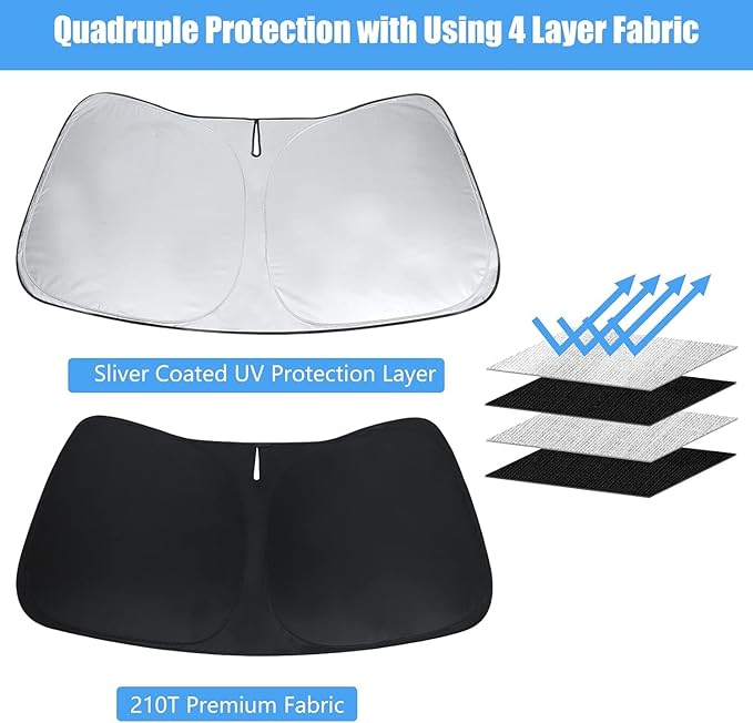 Custom Fit Windshield Sun Shade for Mazda CX-5 2017-2026 Foldable Sunshade Sun Visor Protector CX5 SUV Accressories Wind Shield Blocks UV Rays & Keeps Car Cooler