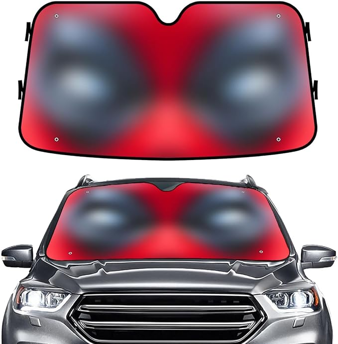 GENANY Funny Red Eyes Windshield Sun Shade for Car SUV Truck (69x35 Inches), Sun Shade Windshield, Shades for Front Windows, Protector Blocks UV, Halloween Car Decor