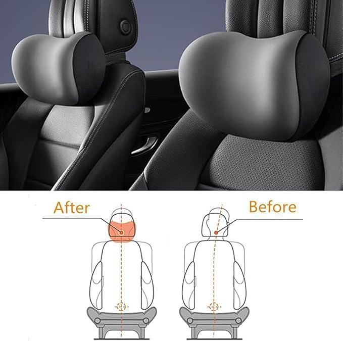 Car Lumbar Support Pillow Neck Pillow Set for Tesla Model 3 2017 2018 2019 2020 2021 2022 2023,Softness Cushion Neck Back Pain Relief Seat Accessories,Blue