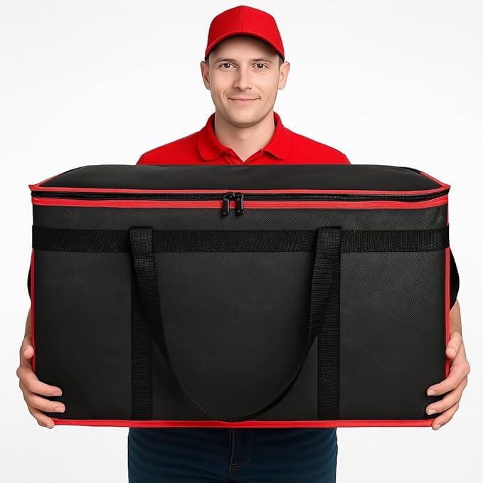 Bodaon Large 2-Pack Insulated Food Delivery Bag With Hard Bottom, XXXL Bags, Rideshare Delivery Bag, Grocery Shopping and Catering, Cold/Hot Styrofoam Carrier for Travel/Car