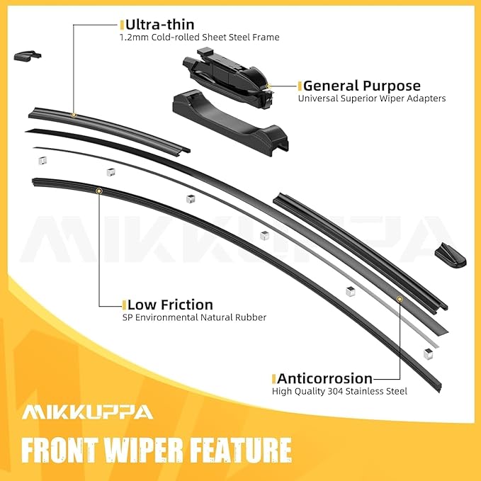 MIKKUPPA 24"+21"+13" Windshield Wiper Blades Replacement for Chevy Traverse 2012 2013 2014 2015 2016 2017 Original Factory Quality All Season Front Rear Wiper Blade Set - (Pack of 3)