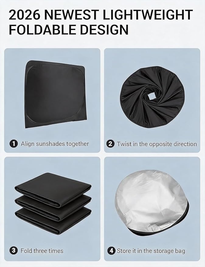 Proadsy Windshield Sun Shade for Kicks 2025-2026 Foldable Front Sunshade Protector Sun Visor Blocks UV Rays Keep Car Cooler Accessories