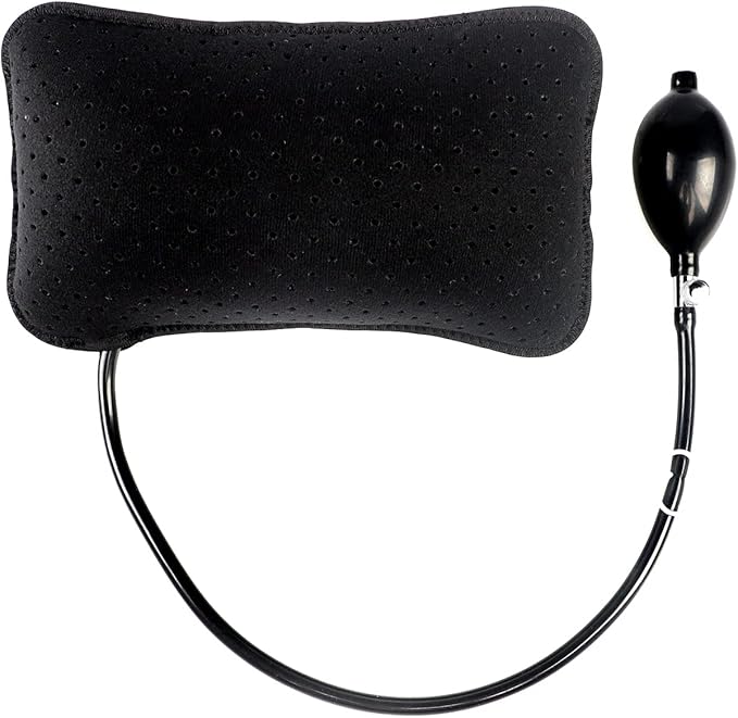 Inflatable Lumbar Support Pillow for Car Seat, Office Chair Bed, Home Use, with Air Pump Airbag Waist Brace Lumbar Traction Belt Back Support Cushion for Reducing Lower Back Pain