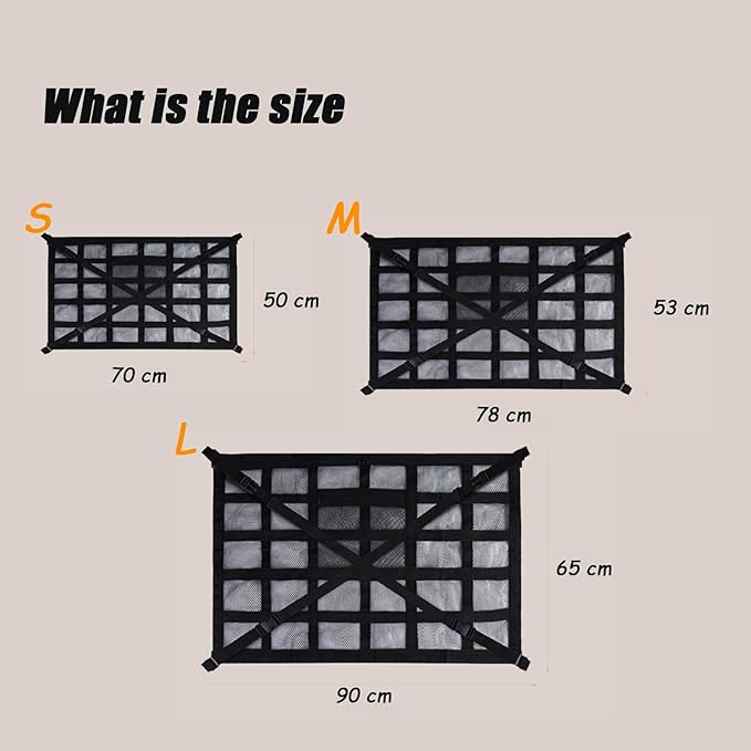Overhead Car Organizer, Compatible with Ford F-150 XL/Raptor 2010-2025 Car Roof Storage Net Universal Car Ceiling Storage for Camping Storage Bag,Beige-Large