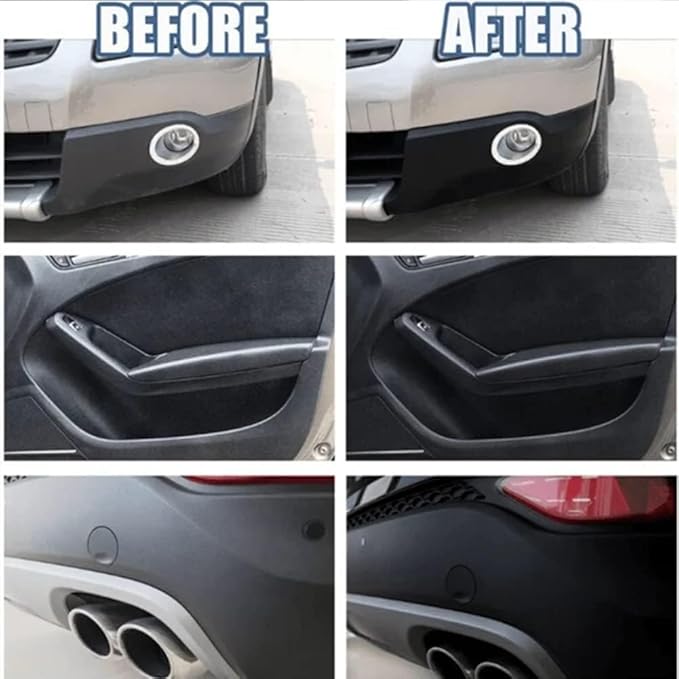 RJDJ Plastic Restorer for Cars, Trim & Exterior – Plastic Revitalizing Coating Agent, Restores Faded Plastic, UV Protection, Car Shine Refurbishing Solution (50ml-2pcs)