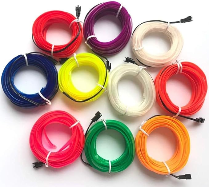 El Wire Neon Light, Car Interior LED Lights for Xmas Halloween Christmas Car Interior Decoration(3m/9ft,Red)
