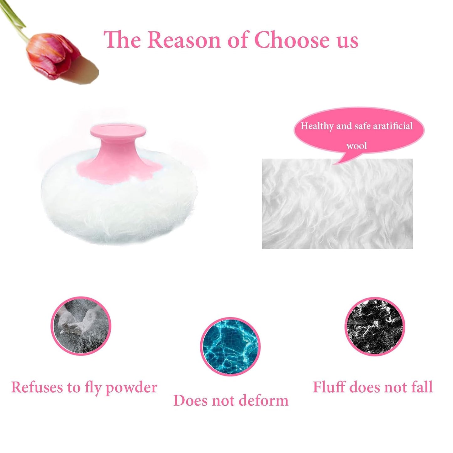 Body Powder Puff and Container for Dusting Powder, Women Powder Puff and Powder Case for Bath and Travel (Ormosia)